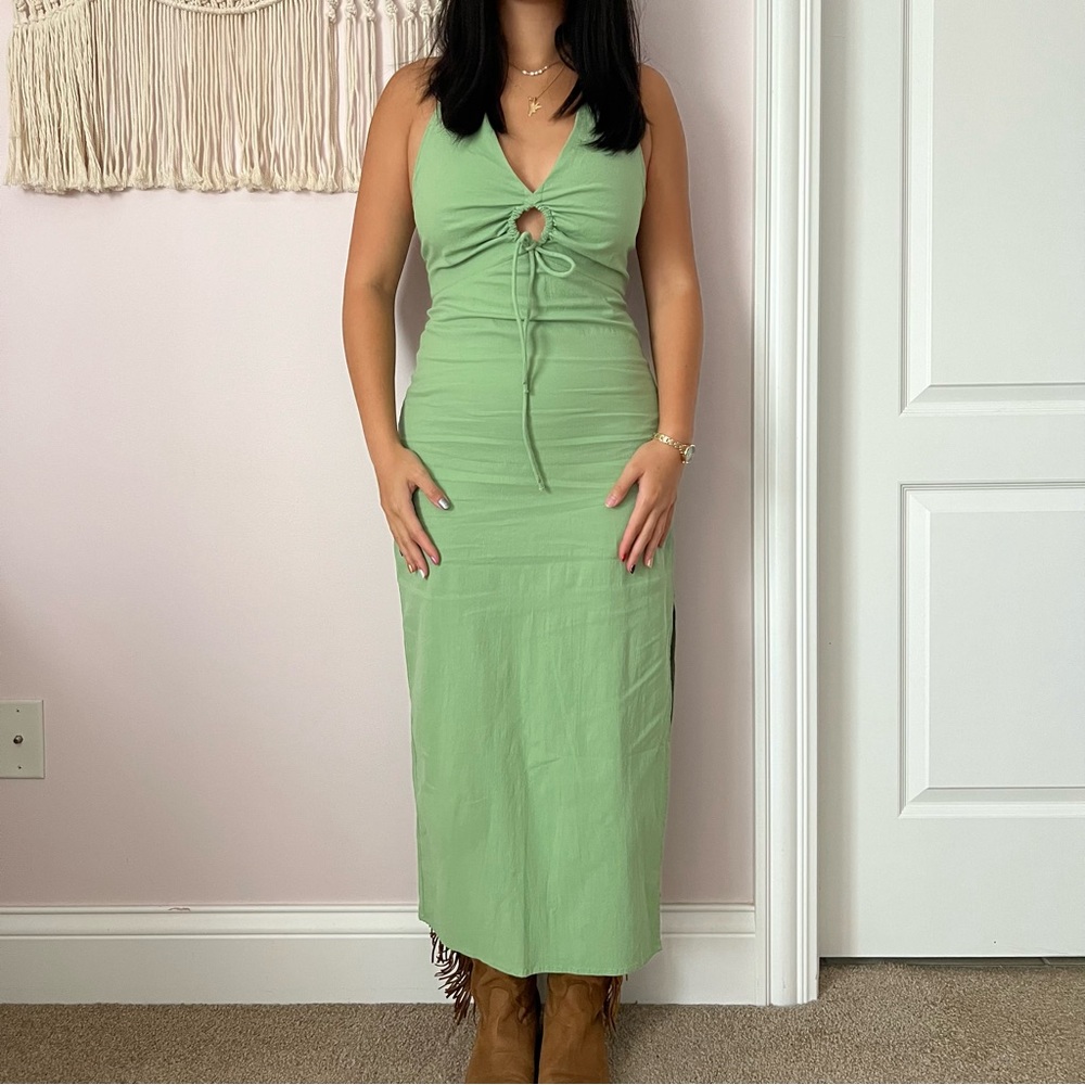 NWOT Abercrombie Green Halter Keyhole Maxi Dress🌿